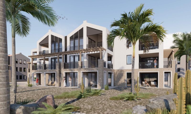 Scaled render van appartementen 'Hofi Azalea' op Bonaire