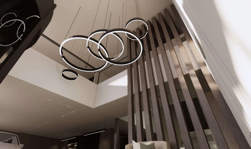 Render interieurontwerp: het plafond binnen kantoor Morrenhof-Jansen