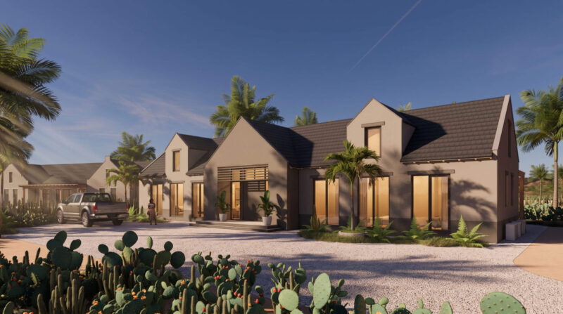 Vrijstaande villa's op Bonaire ontworpen door EVE Architecten - Voorzijde