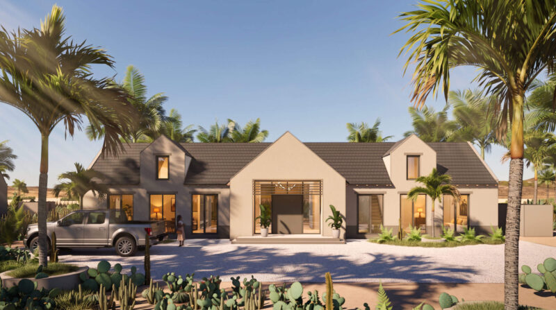 Vrijstaande villa's op Bonaire ontworpen door EVE Architecten - Voorzijde