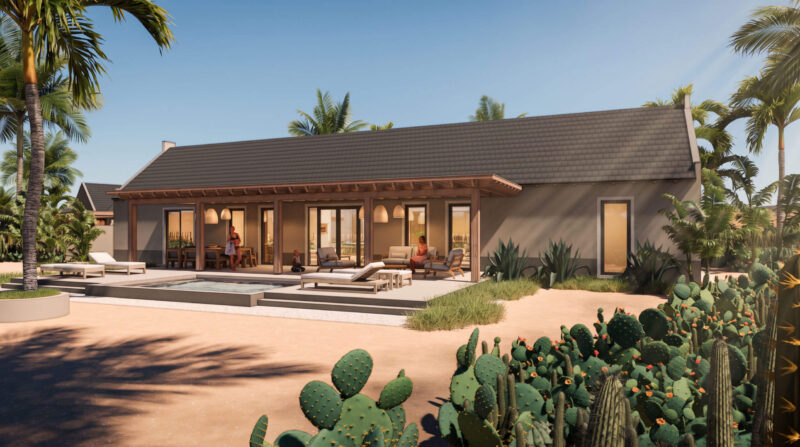 Vrijstaande villa's op Bonaire ontworpen door EVE Architecten - Achterzijde