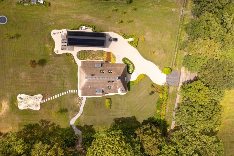 Woonboerderij ontworpen door EVE Architecten - overzicht bovenaf