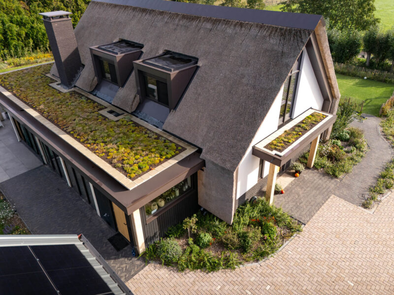 Rietgedekte schuurwoning ontworpen door EVE Architecten - Sedum